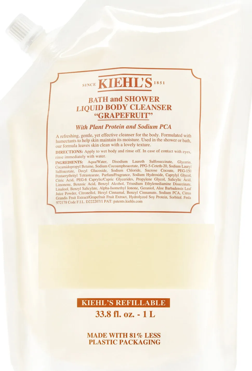 Bath and Shower Liquid Body Cleanser Grapefruit Refill