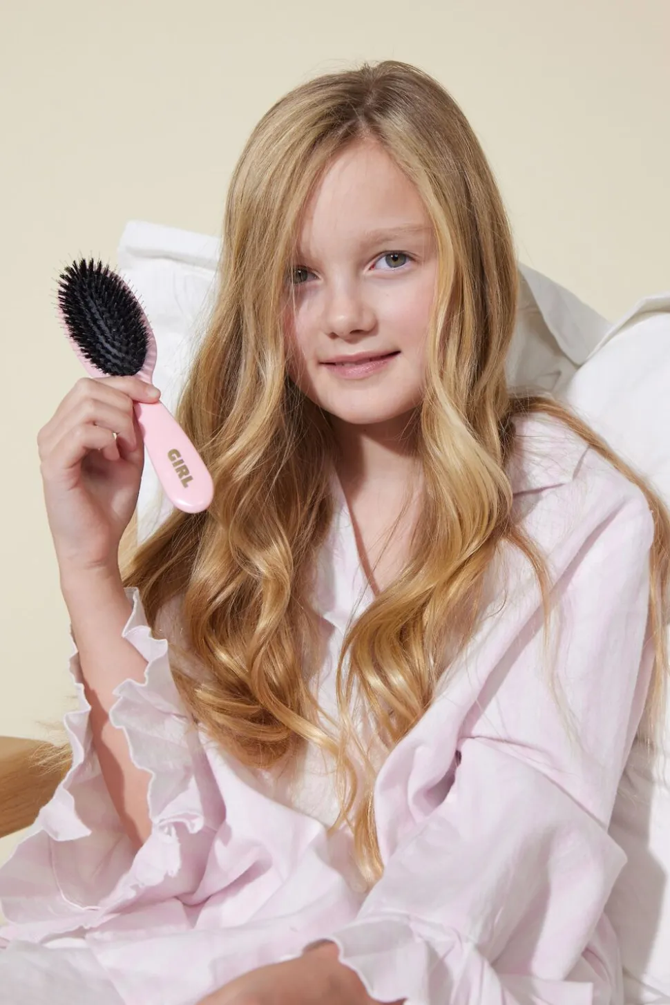 Boar- & Nylon Brush rose ""girl"" small