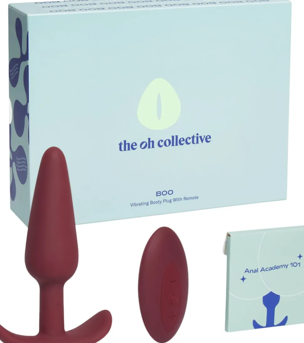Boo Vibrerene Buttplug med Fjernbetjening - Mørk Violet