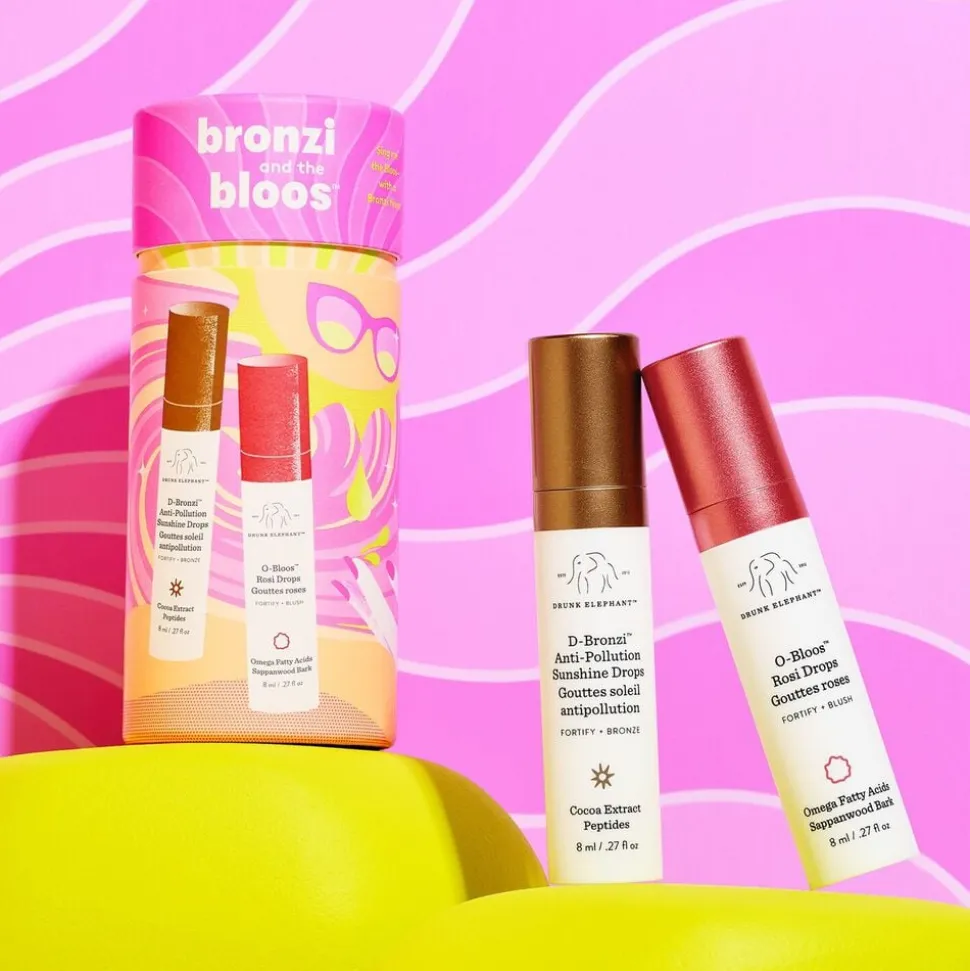 Bronzi and the bloos™ - Æske med ansigtpleje: bronzer-serum og rosa se