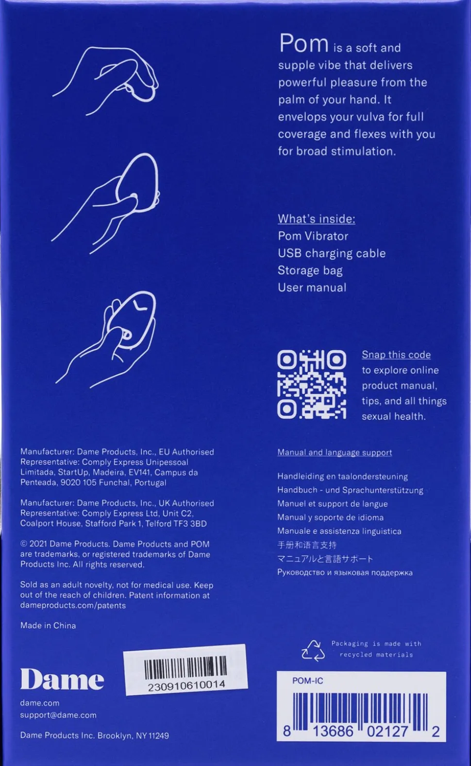 DAME PRODUCTS - POM FLEXIBLE VIBRATOR ICE