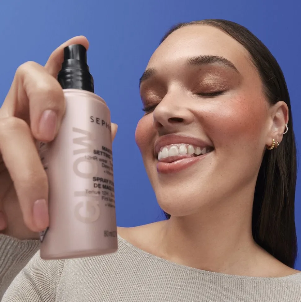GLOW Makeup Setting Spray - 12 timers hold, ingen overførsel, lysende