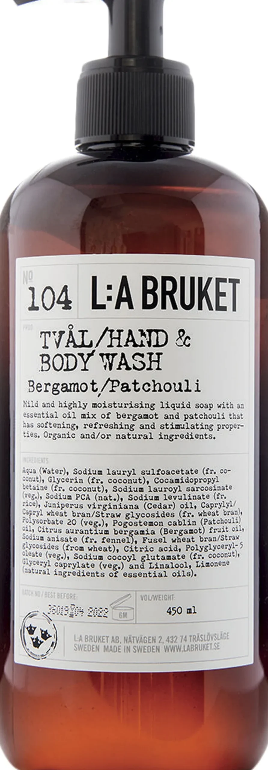 Hand & Body Wash Bergamott / Patchouli 450 ml.