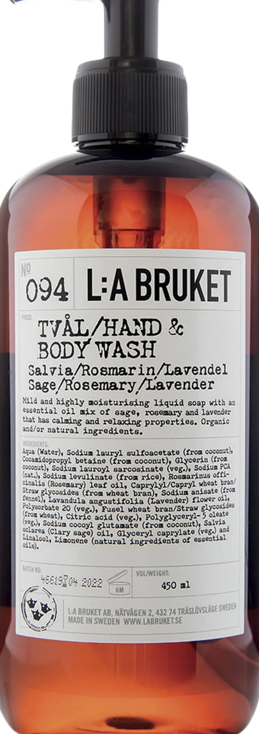 Hand & Body Wash Sage/Rosemary/Lavender 450 ml.