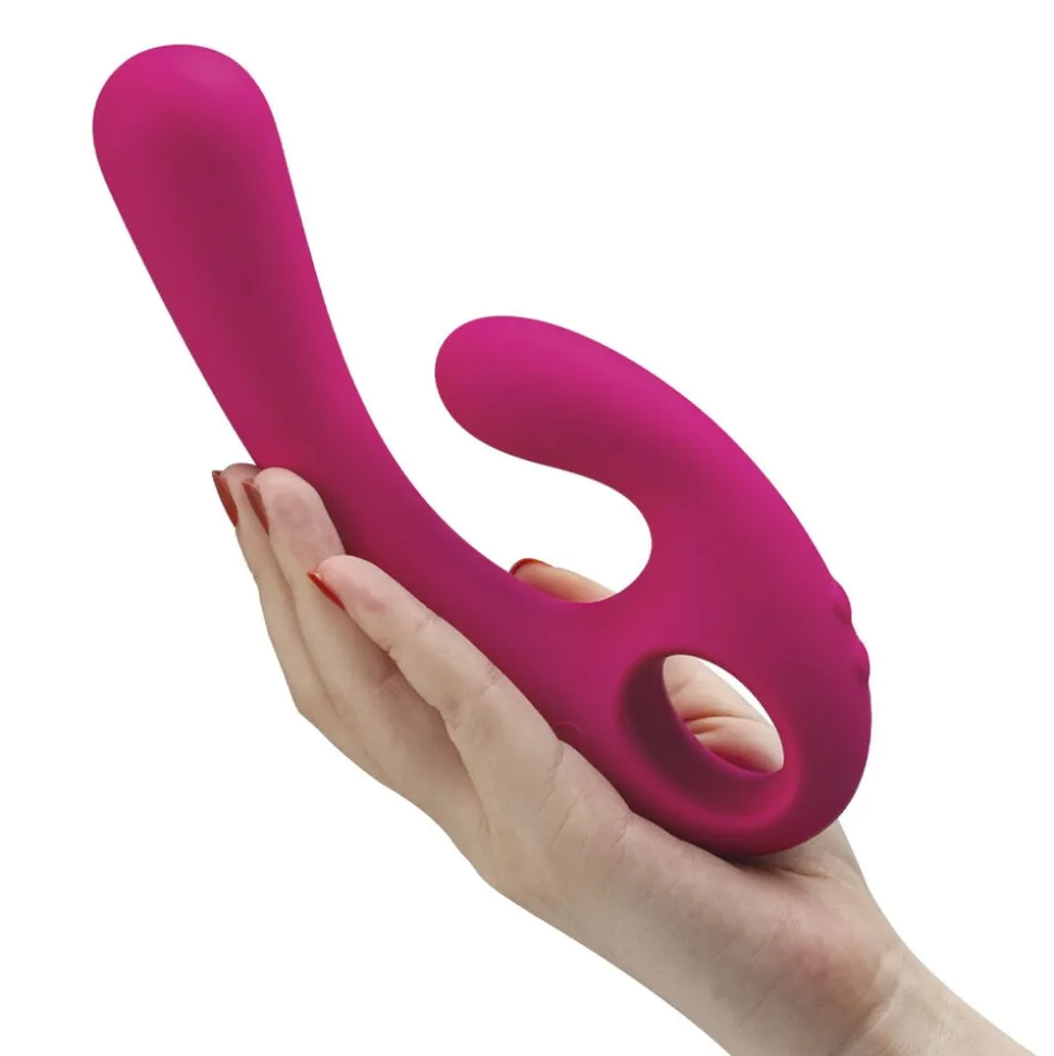 NOMI TANG - FLEX BI BENDABLE DUAL STIMULATION VIBRATOR RED V