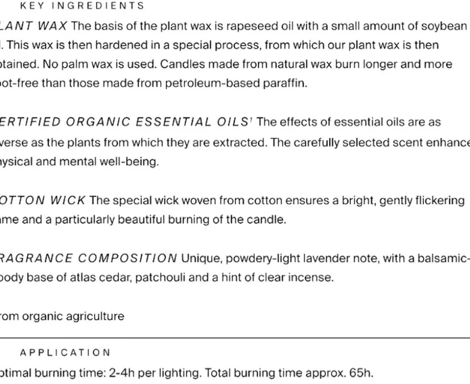 Organic Scented Candle Lavender Atlas Cedar