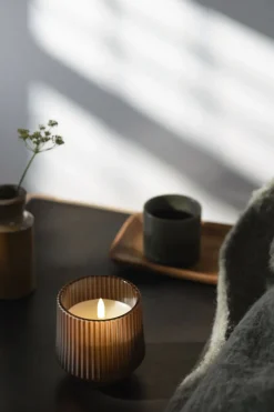 Scented wax glass candle, Awaken, Brown, 8,5x9,5 cm *