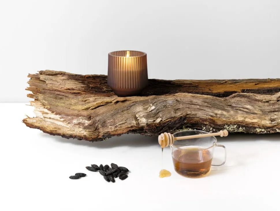 Scented wax glass candle, Awaken, Brown, 8,5x9,5 cm *