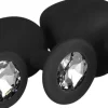 Silicone Diamond Butt Plug Set - 3 Pieces - Black