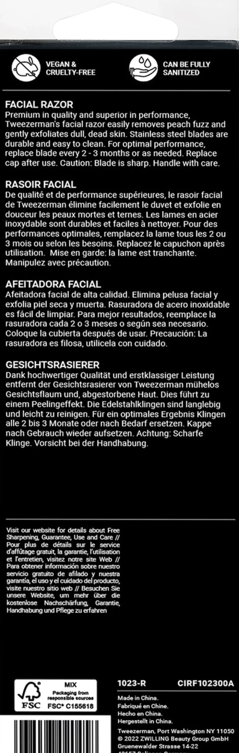 TWEEZERMAN Facial Razor