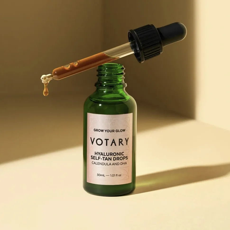 VOTARY Hyaluronic Self-Tan Drops, Calendula and DHA - 30 ml